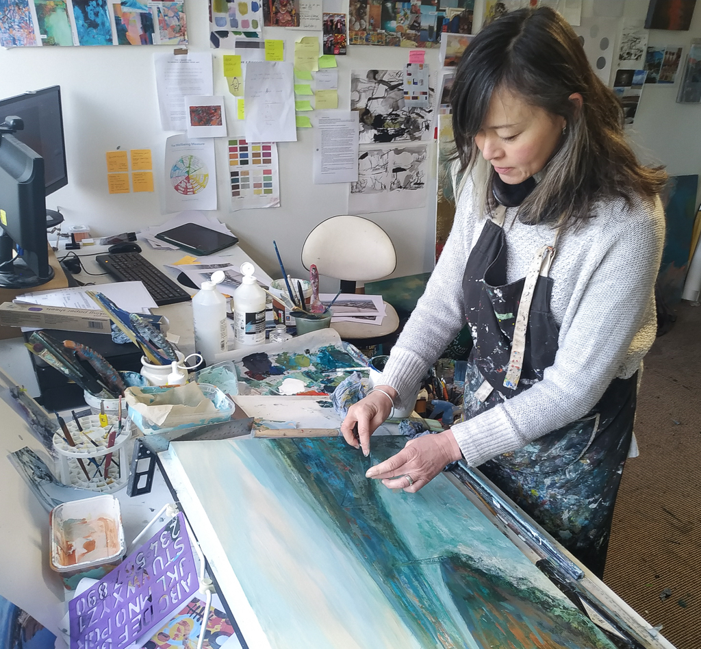 Marion in the studio